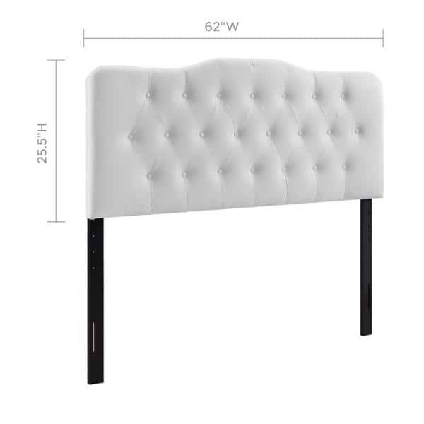 Annabel White Faux Leather Queen Tufted Headboard