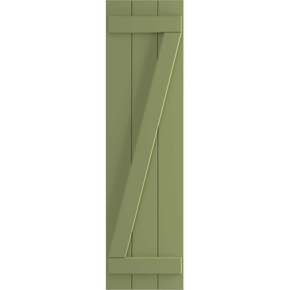 16-1/8 in. x 37 in. True Fit PVC Three Board Joined Board and Batten Shutters with Z-Bar, Moss Green (Per Pair) price history on PriceWatchPro