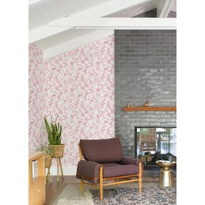 Serena Pink Rasberry Chinoiserie Matte Non Woven Wallpaper Roll