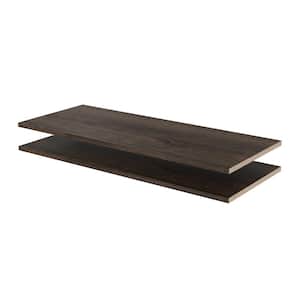 35 in. x 14 in. Espresso Wood Shelves (2-Pack)
