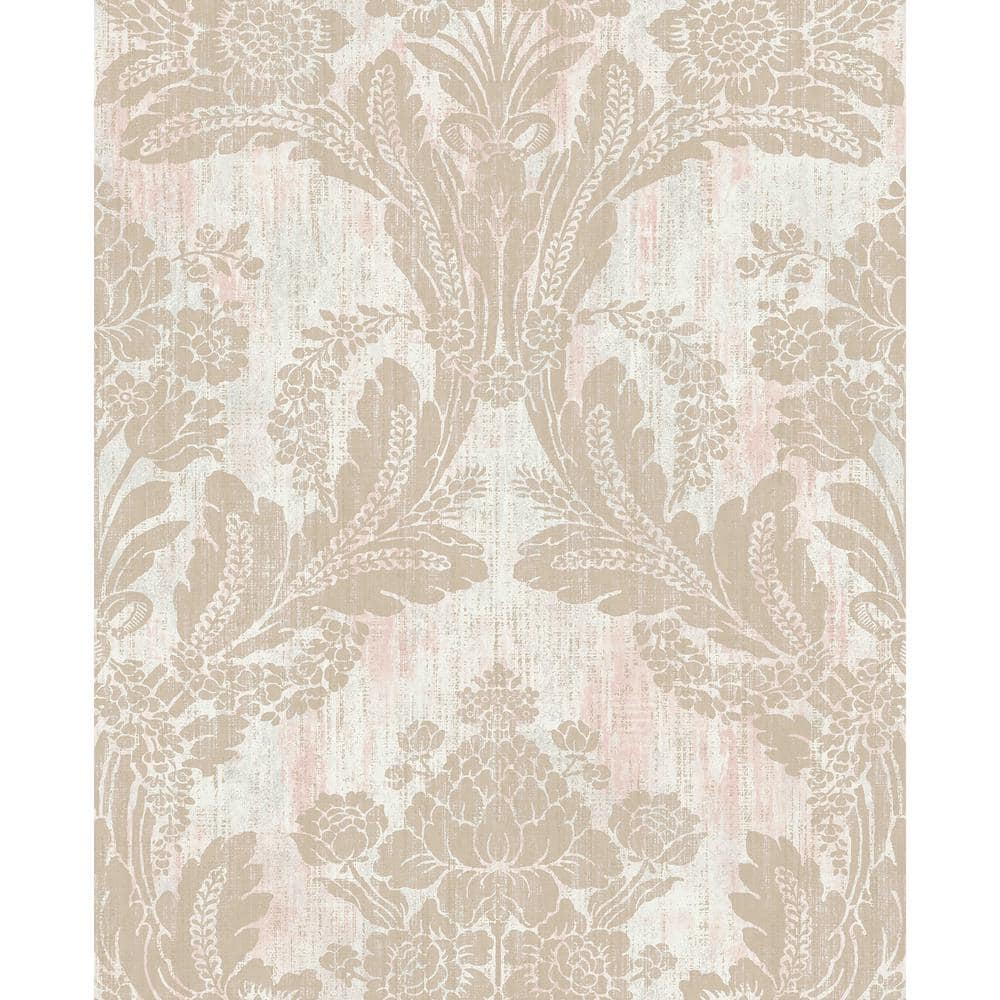 Zemi Light Pink Damask Light Pink Wallpaper Sample