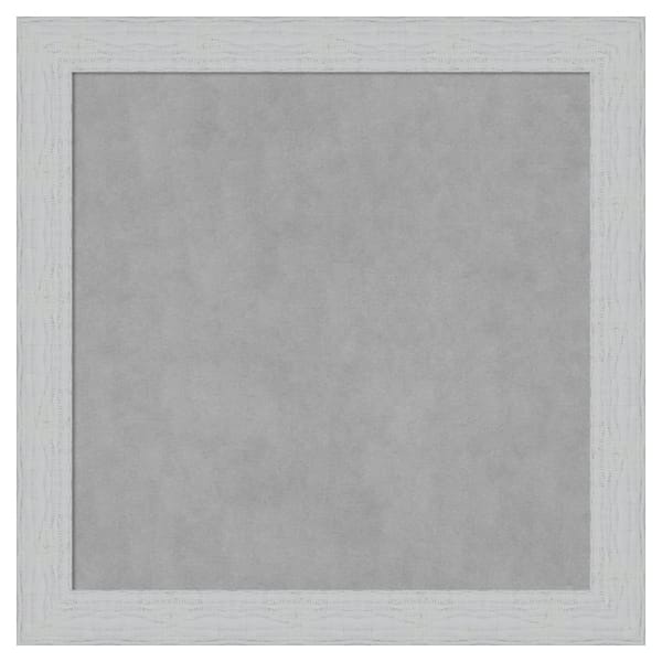 Amanti Art Shiplap White 28 in. x 28 in Framed Magnetic Board