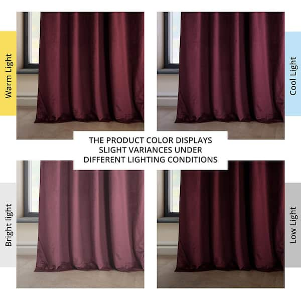 Exclusive Fabrics & Furnishings Dark Merlot Velvet Rod Pocket Room