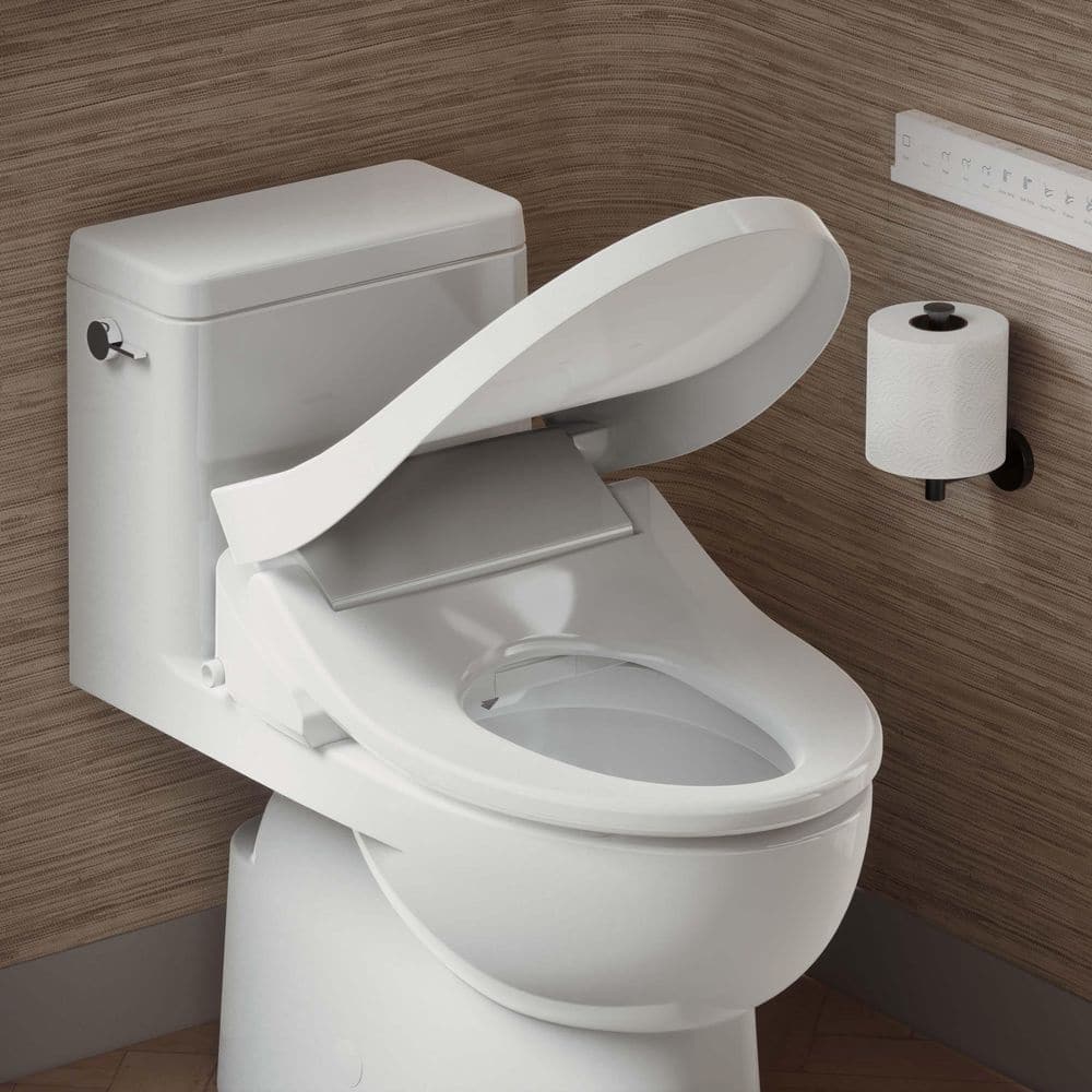 White Elongated Bidet Toilet Seat with Remote Control