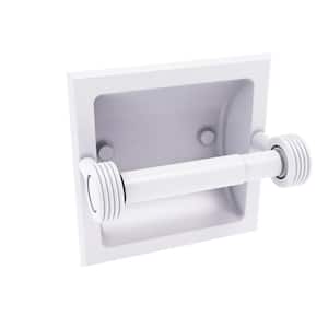 Continental Recessed Toilet Tissue Holder with Groovy Accents in Matte White