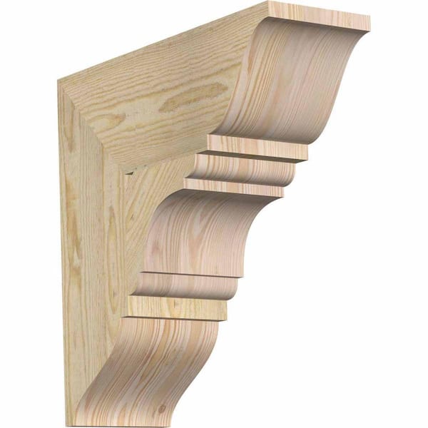 Ekena Millwork 6 in. x 18 in. x 18 in. Douglas Fir Olympic Traditional Rough Sawn Bracket
