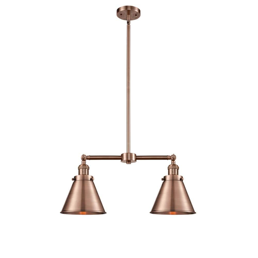 Innovations Appalachian 2 Light Antique Copper Island Pendant Light   Antique Copper Innovations Pendant Lights 209 Ac M13 Ac 64 1000 