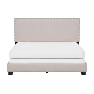 Gayle Nail Head Trim Upholstered Queen Bed, Fog