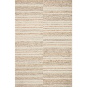 Chris Loves Julia x Loloi Chris Ivory/Clay 2 ft. 6 in. x 11 ft. 6 in. Modern Hand Tufted Wool Runner Rug