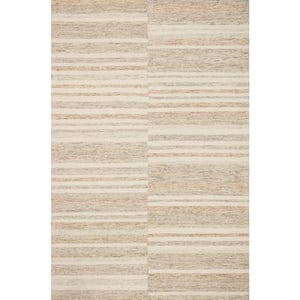 Chris Loves Julia Chris Ivory/Clay 2 ft. 3 in. x 3 ft. 9 in. Modern Hand Tufted Wool Area Rug
