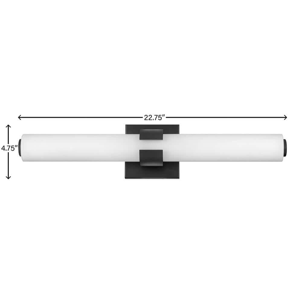 Aiden Black Etched White Glass LED Bath Vanity Light