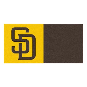 San Diego Padres Brown Residential 18 in. x 18 in. Peel and Stick Carpet Tile (20 Tiles/Case) 45 sq. ft.
