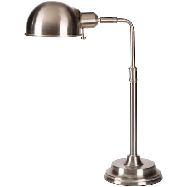 Livabliss Aspdin 18.5 in. Silver Brushed Steel Indoor Table Lamp