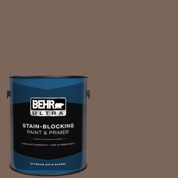 BEHR ULTRA 1 gal. #BNC-23 Almond Truffle Satin Enamel Exterior Paint & Primer