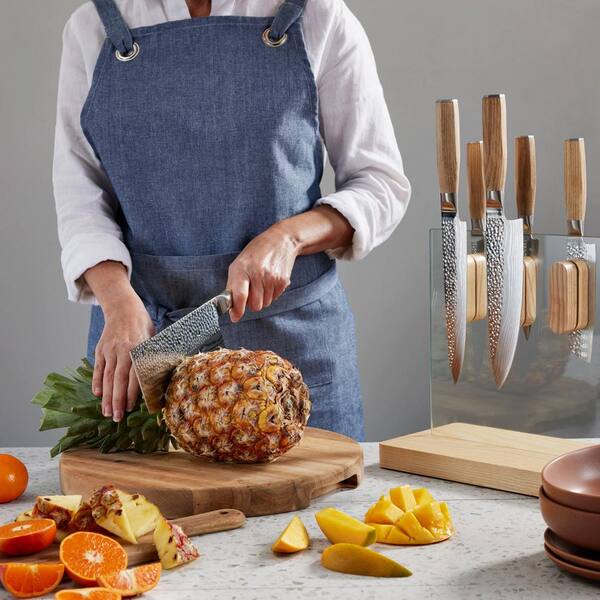 #005 7本 ピースナイフセット Cuisine::pro DAMASHIRO 7-Piece Stainless Steel Knife Set
