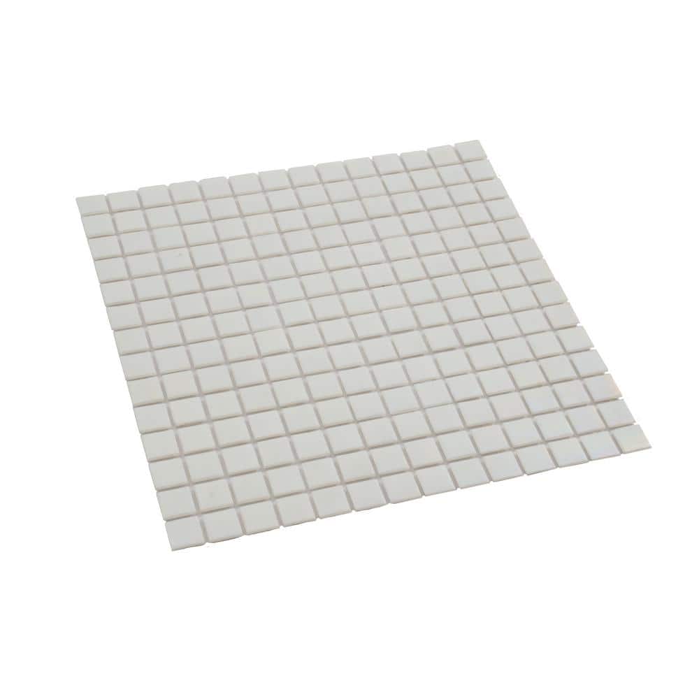 Nacreous 12" x 12" Iridescent White Glass Mosaic Tile