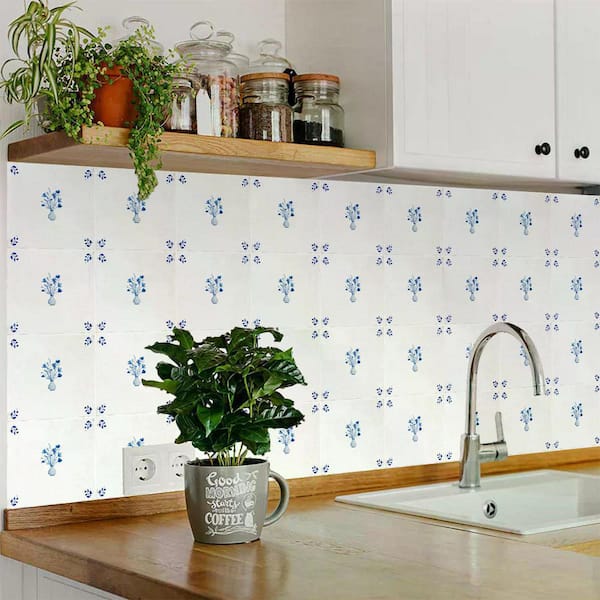 Blue D91 8 in. x 8 in. Vinyl Peel and Stick Tile (24 Tiles, 10.67 sq. ft. /pack)