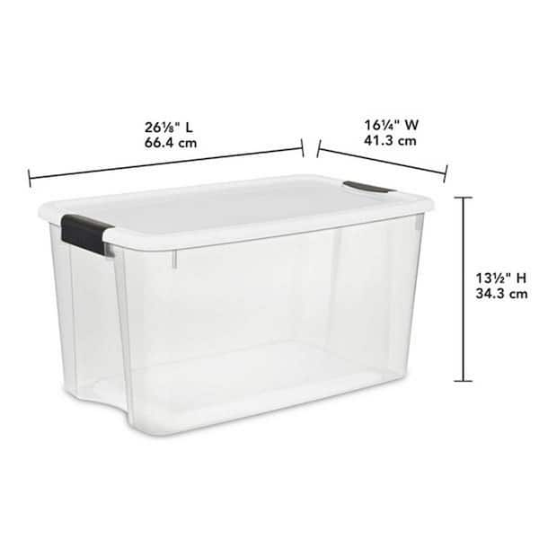 Hefty Medium 16.5-Gallon (66-Quart) Clear Storage Container with White Lid  Weatherproof Tote with Latching Lid