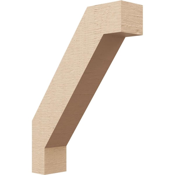 Ekena Millwork 3 in. x 16 in. x 12 in. Burlington Rough Cedar Woodgrain Timberthane Polyurethane Knee Brace, Primed
