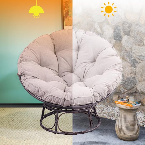 JOYSIDE 52. in. W x 4 in. H Outdoor Lounge Papasan Cushion PSCU-M22-LVD -  The Home Depot