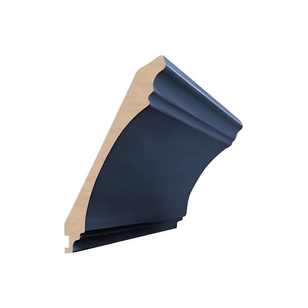 96 in. W x 4 in. D x 3.875 in. H Kitchen Cabinet Transitional Crown Molding in Mythic Blue
