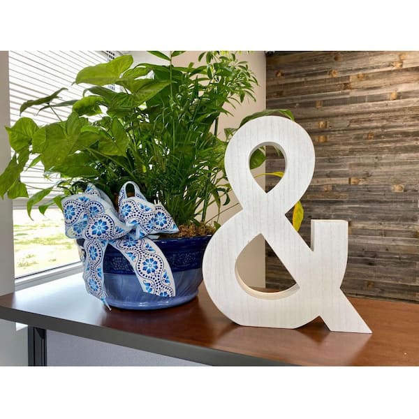 MDF Wood White Painted Symbol & Ampersand 6 Inches