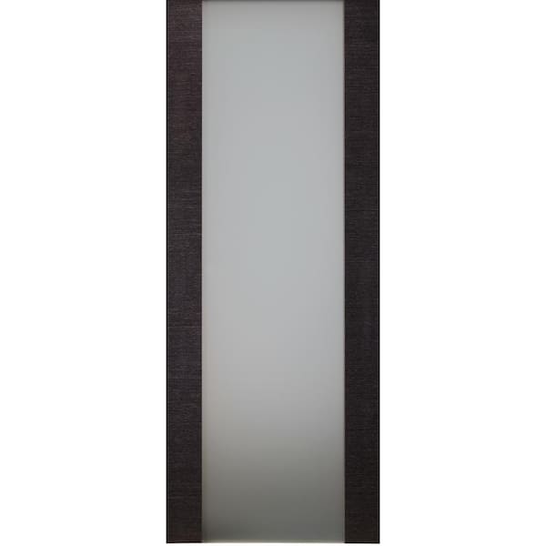 Belldinni Avanti 202 18 in. x 80 in. Full Lite SolidCore Frosted Glass Black Apricot Finished Wood Composite Interior Door Slab