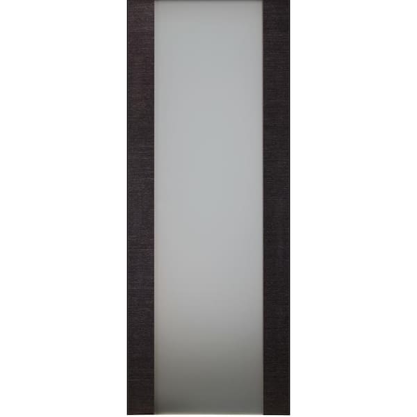 Belldinni Avanti 202 32 in. x 80 in. Full Lite Solid Core FrostedGlass Black Apricot Finished Wood Composite Interior Door Slab