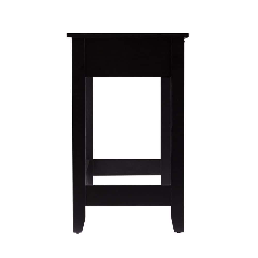 Chekshire 53" Black and Natural Wood Storage Console