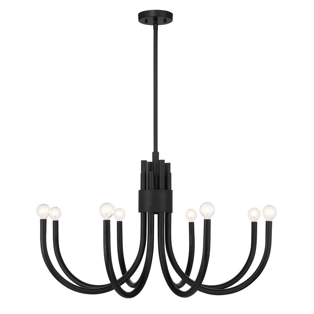 Sorrento Matte Black 8-Light Adjustable Chandelier