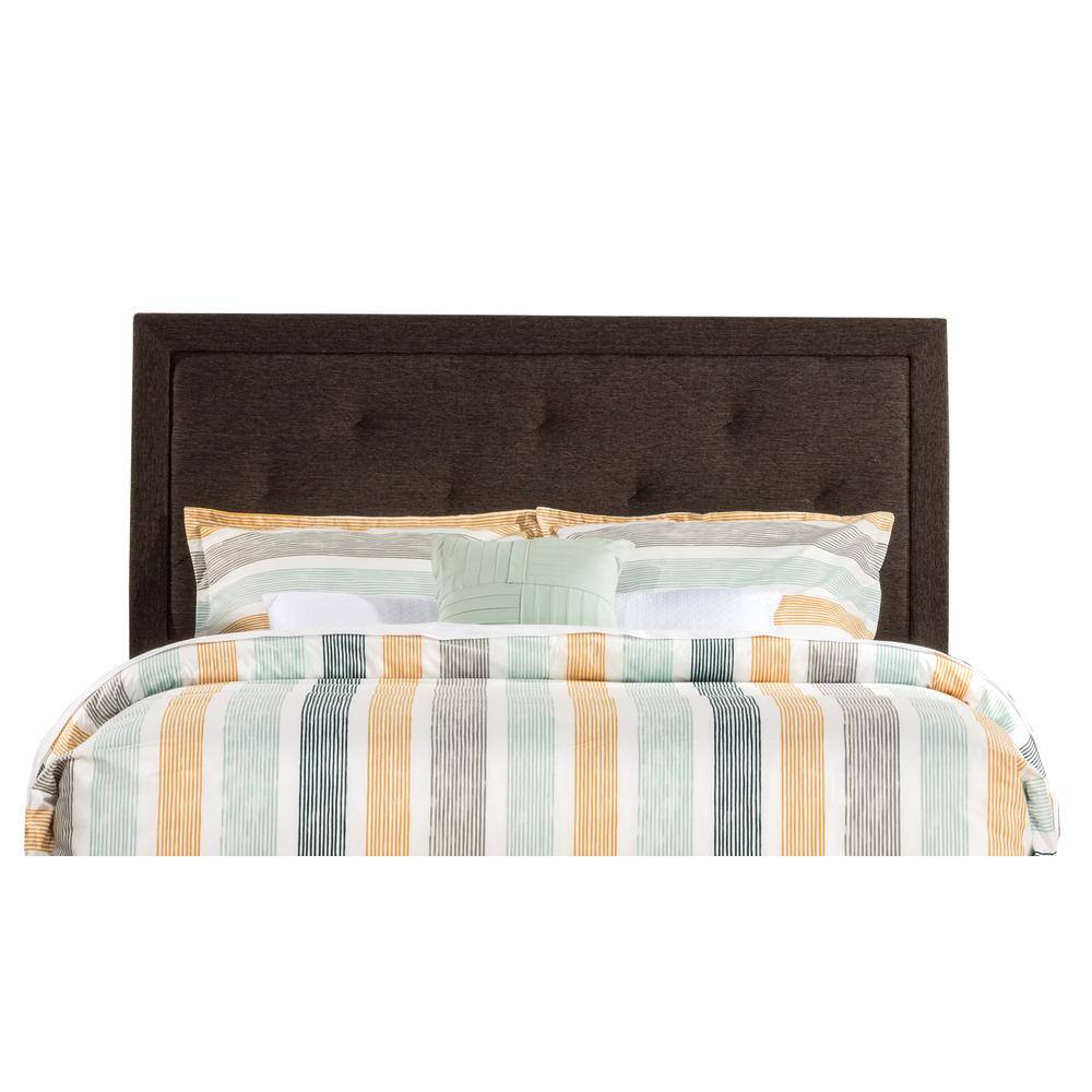 Becker Full Tufted Upholstered Headboard in Dark Brown Faux Leather