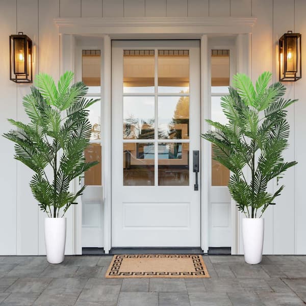 Unbranded 2 Pcs 82 in. Green Artificial Tropical Plants Fake Palm Tree Palm Artificial Tree for Indoor Outdoor Decorative