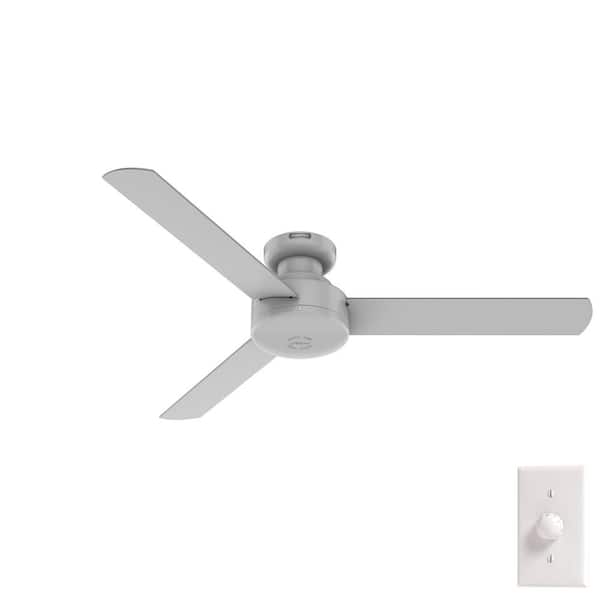Hunter Presto 52 in. Indoor Dove Ceiling Fan in Grey with Wall Control Included For Bedrooms
