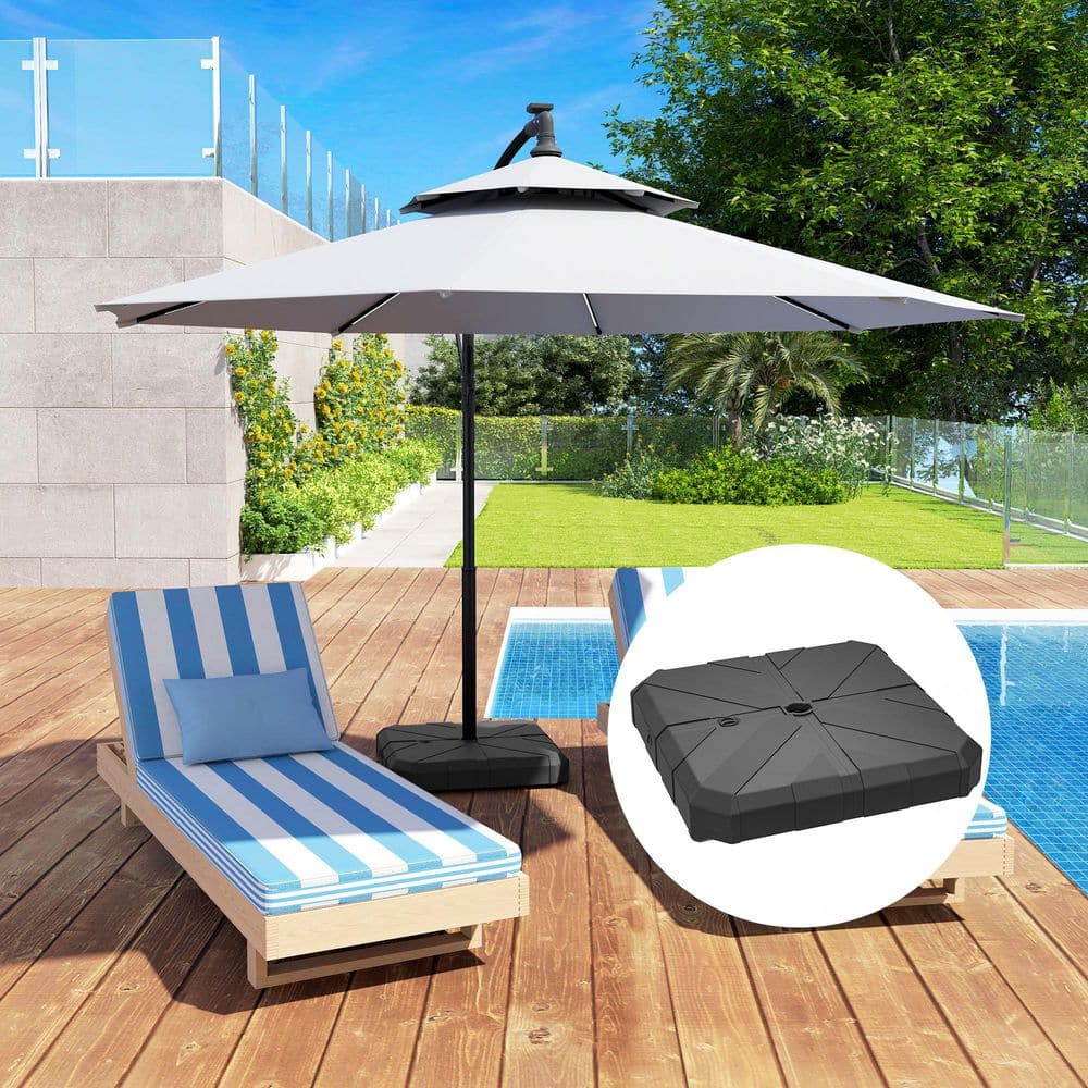 Black Heavy Duty Plastic Cantilever Offset Umbrella Base
