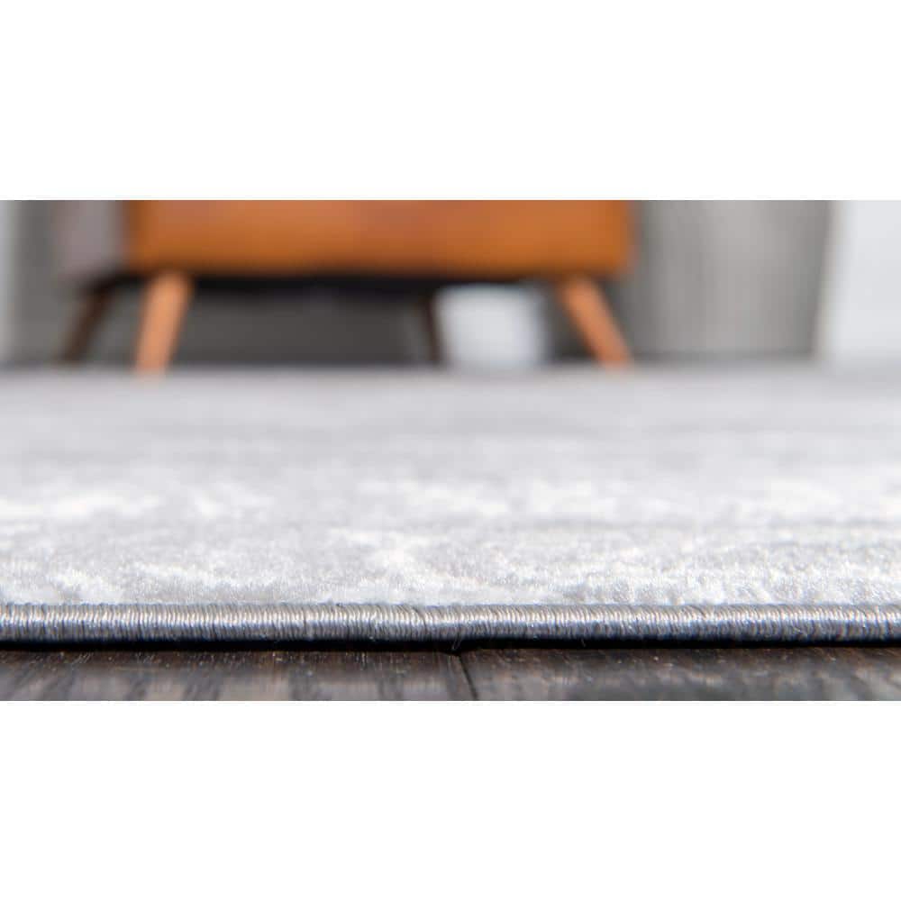 Grand Sofia Distressed Gray and Ivory 9' x 12' Synthetic Area Rug