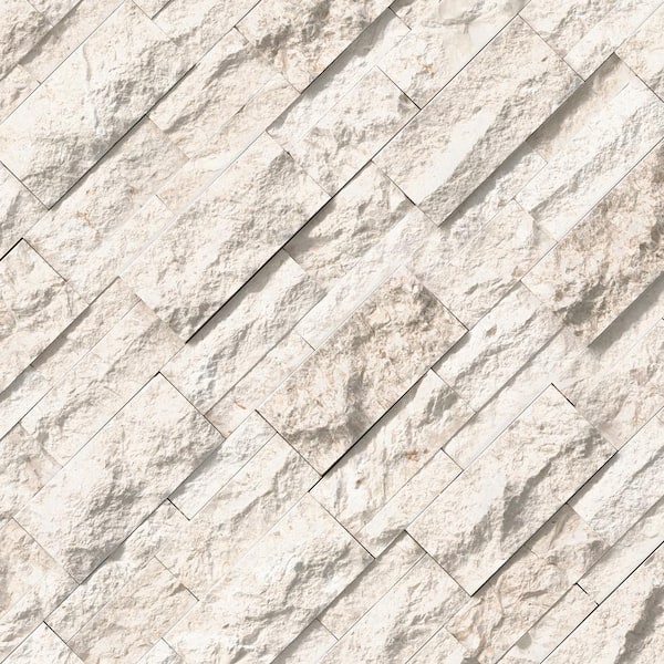 MSI XL Mayra Ledger Panel 9 in. x 24 in. Splitface White Limestone