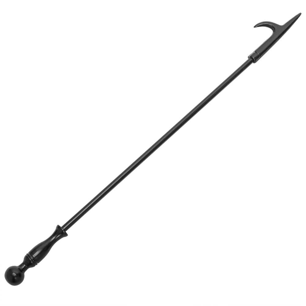 Black Wrought Iron 5-Piece Fireplace Tool Set with Stand