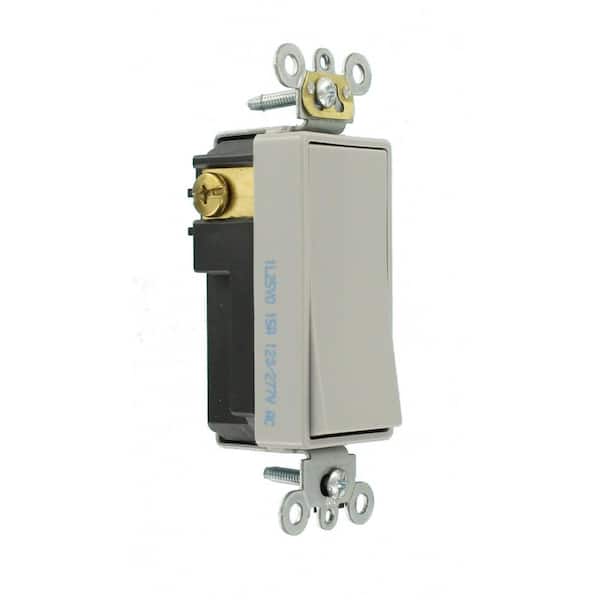 15 Amp Decora Plus Commercial Grade Single Pole Rocker Switch, Gray