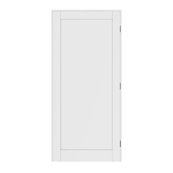 36 in. x 96 in. Paneled Blank 1-Lite Left Handed White Solid Core MDF Door Kit with Quick Assemble Jamb