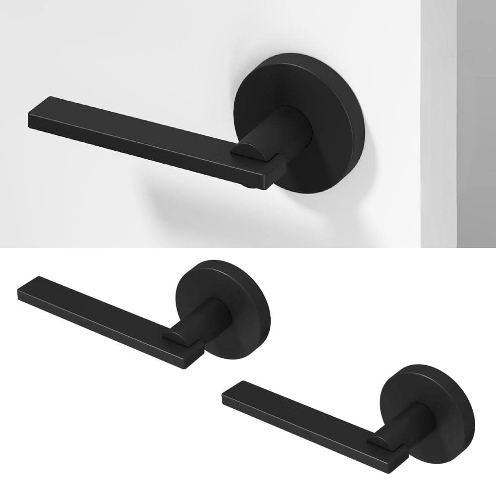 Okun Valli Metal Matte Black Dummy Door Handle with Round Rosette