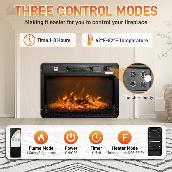 Karl home 26 in. Electric Fireplace Insert with WiFi Function