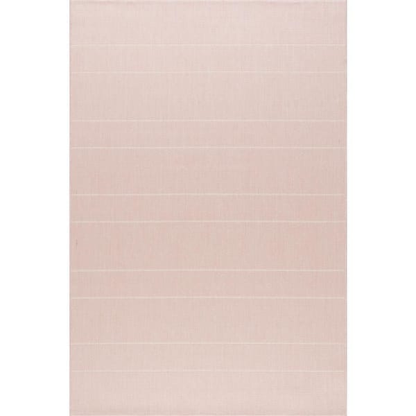 Alaina Striped Light Pink 4 ft. x 6 ft. Outdoor Area Rug