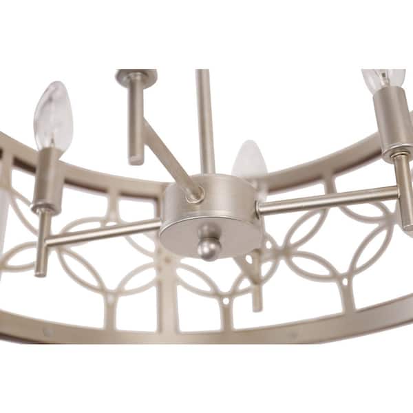 Oaks Aura Bloomfield French Country Farmhouse 4-Light Chrome Wood