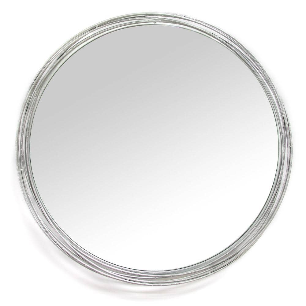 HomeRoots Silver Statement Metal Framed Wall Mirror 321171 - The Home Depot