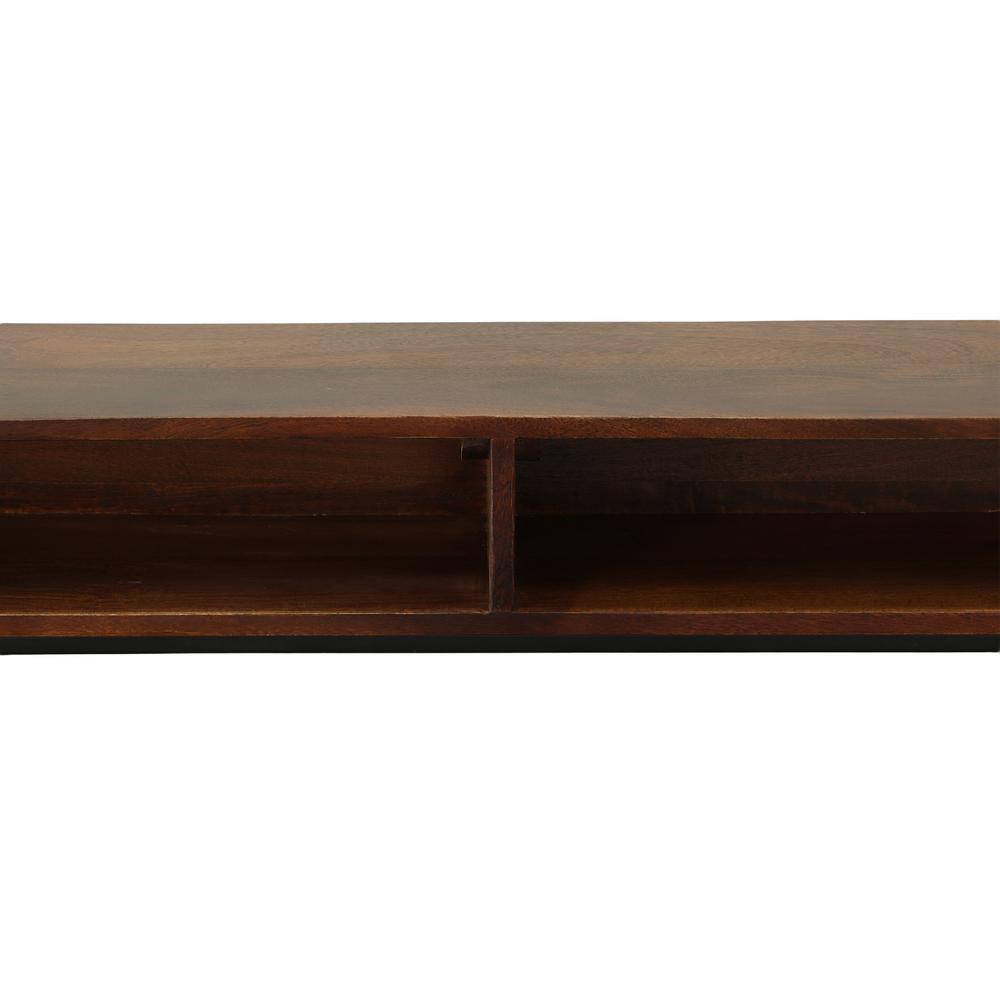 Chestnut & Black Mango Wood Industrial Console with Storage