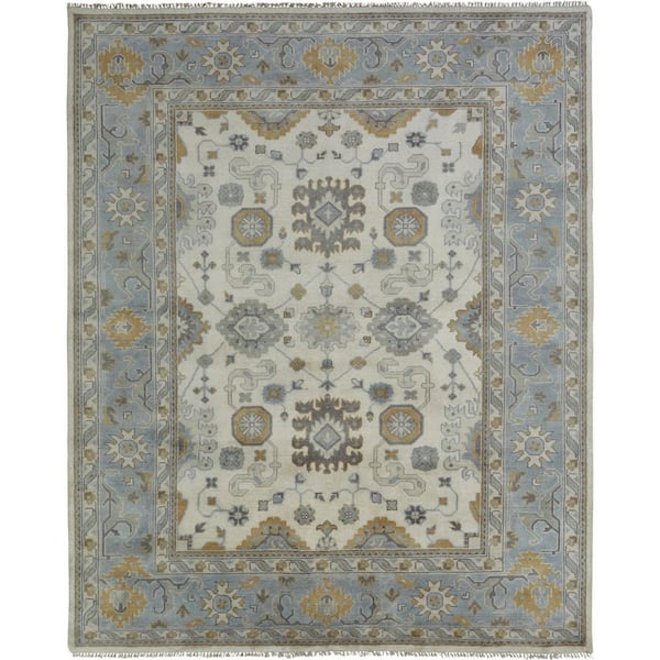 Umbria 8 ft. x 11 ft. Chambray/Sky Abstract Washable Area Rug