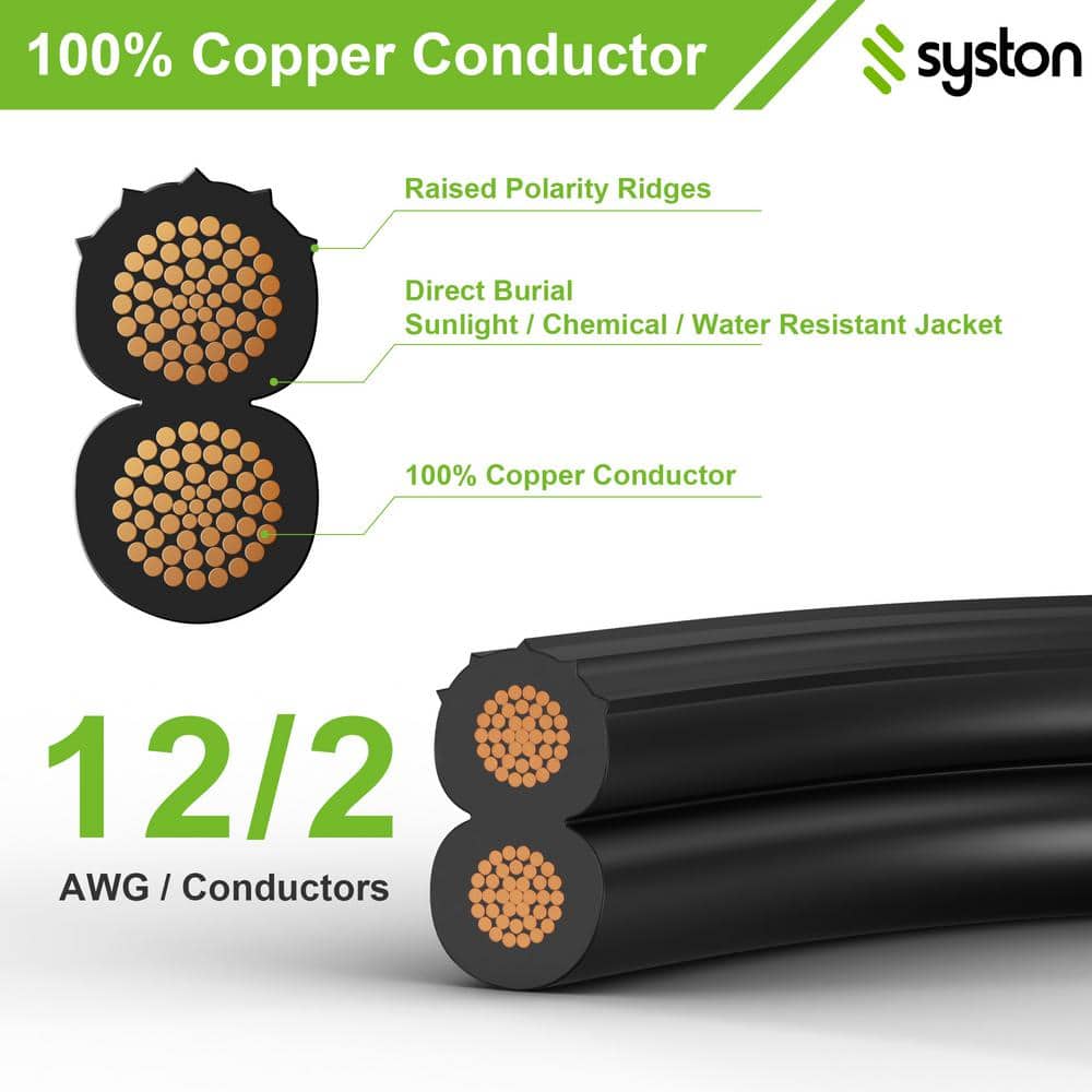 100 ft Black Copper Stranded Outdoor Lighting Wire