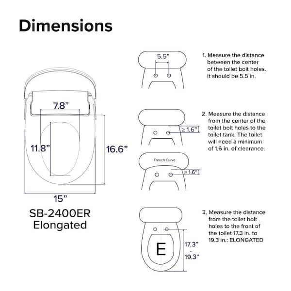 SmartBidet Advanced Electric Bidet Seat for Elongated Toilets in 