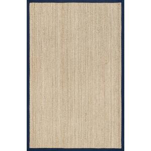Elijah Seagrass with Border Navy 5 ft. x 8 ft. Area Rug