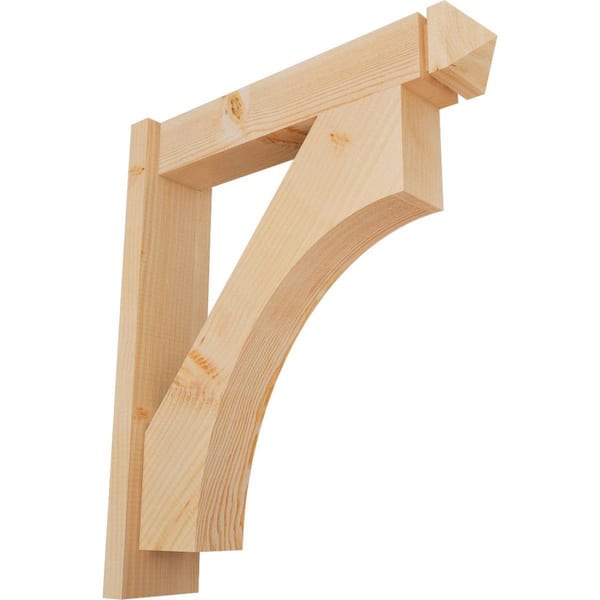 Ekena Millwork 6 in. x 28 in. x 24 in. Douglas Fir Westlake Arts and Crafts Smooth Outlooker